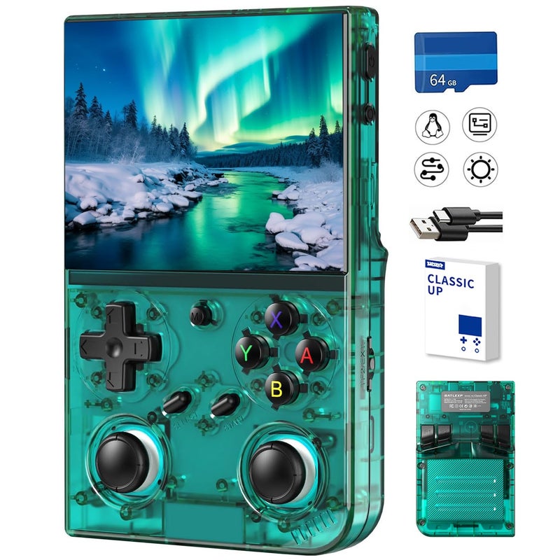 Aivuidbs Classic Up Retro Handheld Game Console,Portable Game with 3.5 Inch IPS Screen,with 64G TF Card Pre-Installed 4353 Games Supports 5G WiFi Bluetooth HDMI and TV Output - Image 1